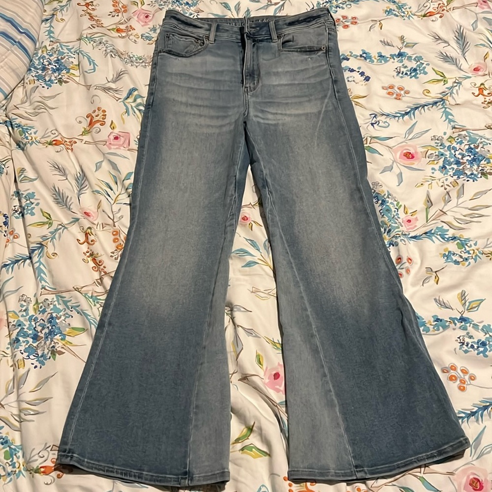 American Eagle High Rise Crop Flare Jeans